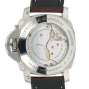 Panerai Luminor 8 Days GMT Black Dial Steel 44mm Manual Wind Mens Watch PAM00233