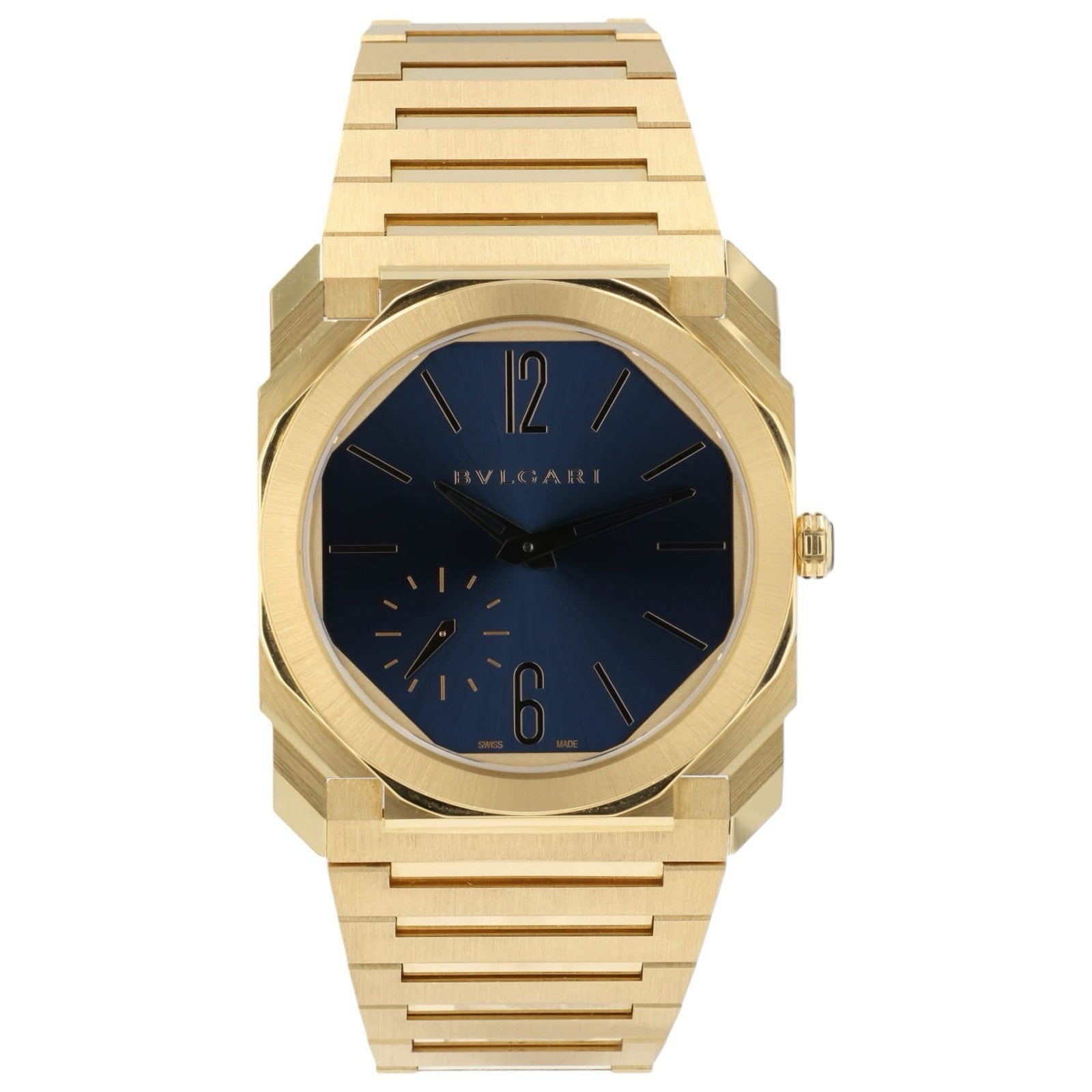 Bulgari Octo Finissimo Blue Dial 18k Yellow Gold 40mm Automatic Mens 103812