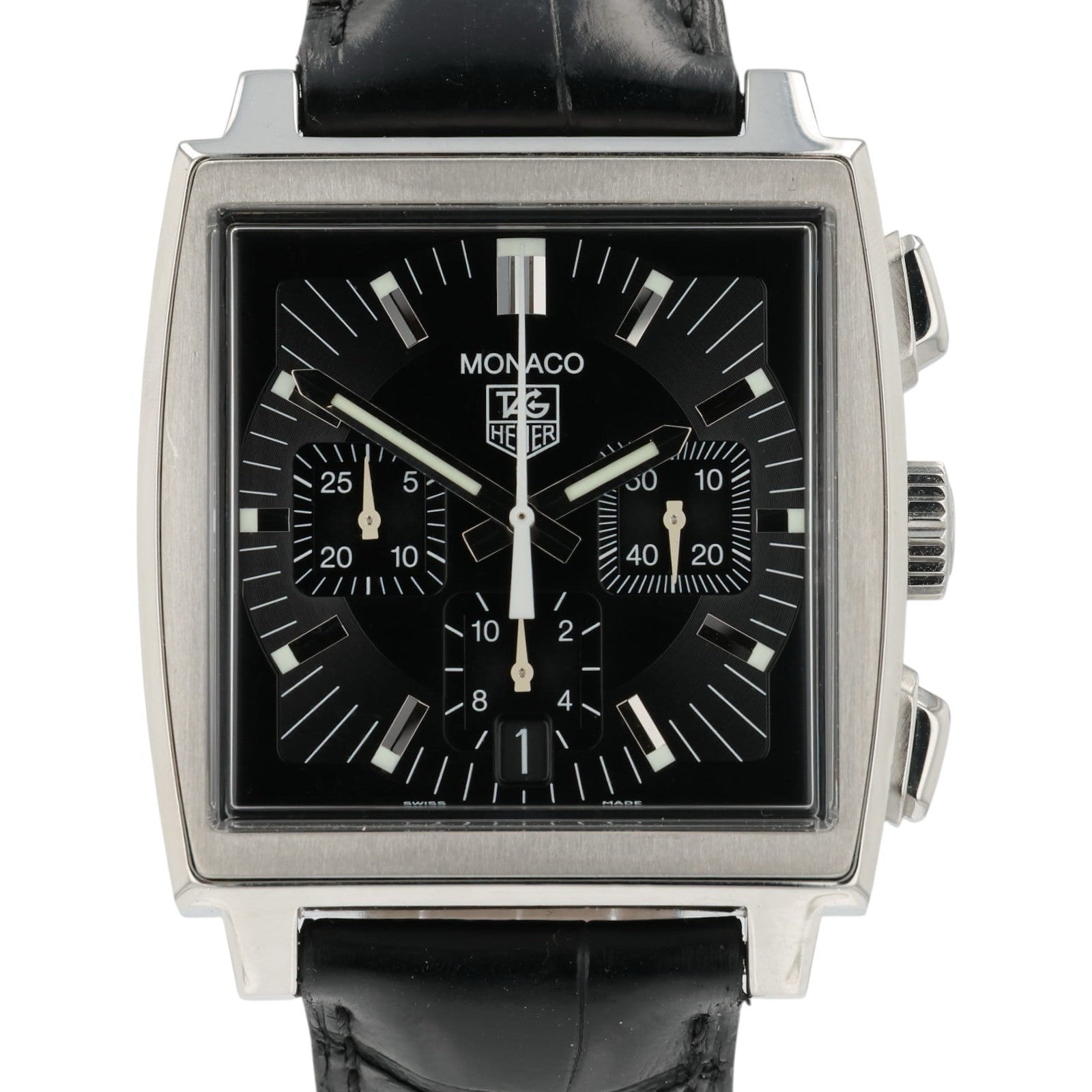 Tag Heuer Monaco Black Dial Stainless Steel 38mm Automatic Men’s Watch CW2111
