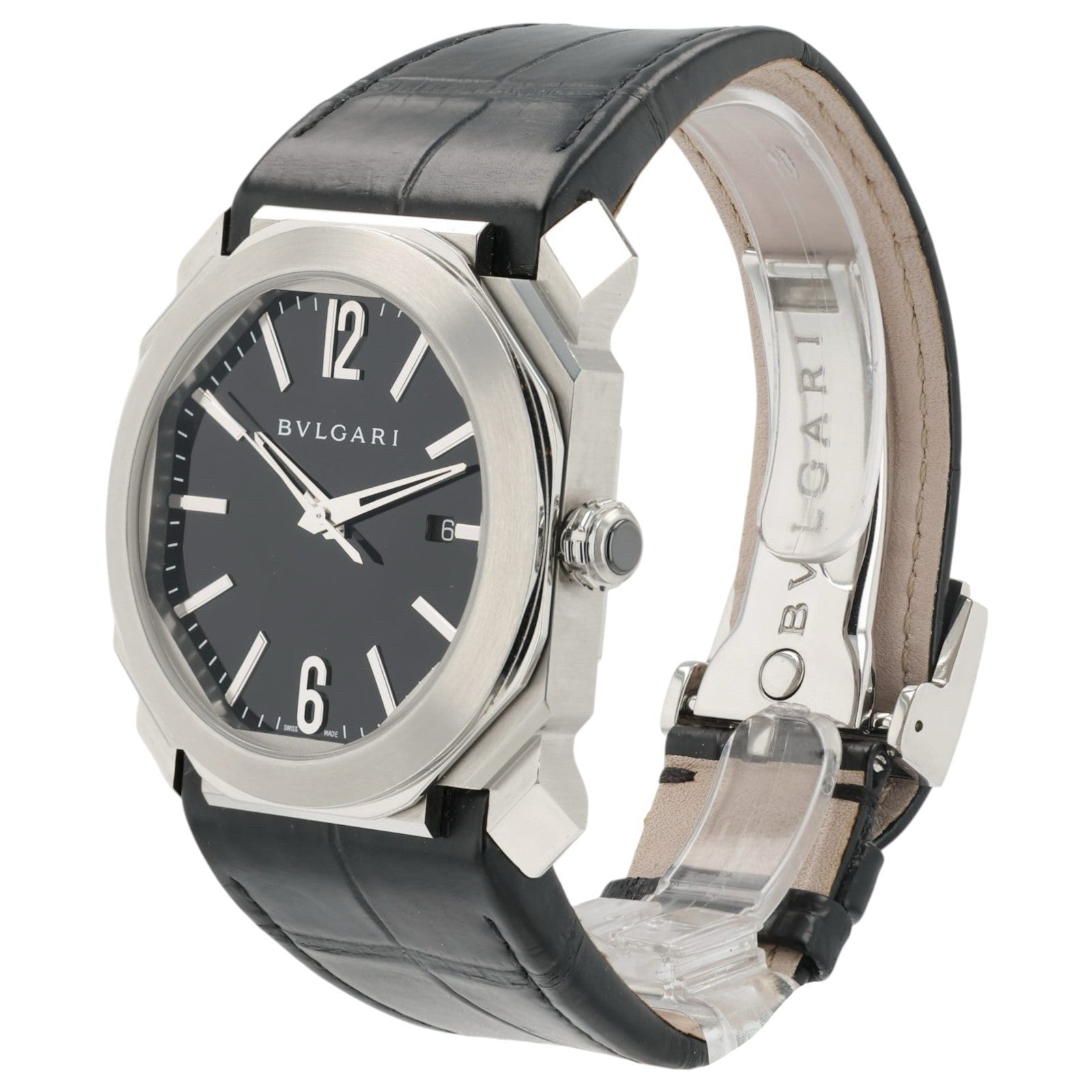 Bulgari Octo Black Dial Stainless Steel 41mm Automatic Movement Mens BGO 41 S