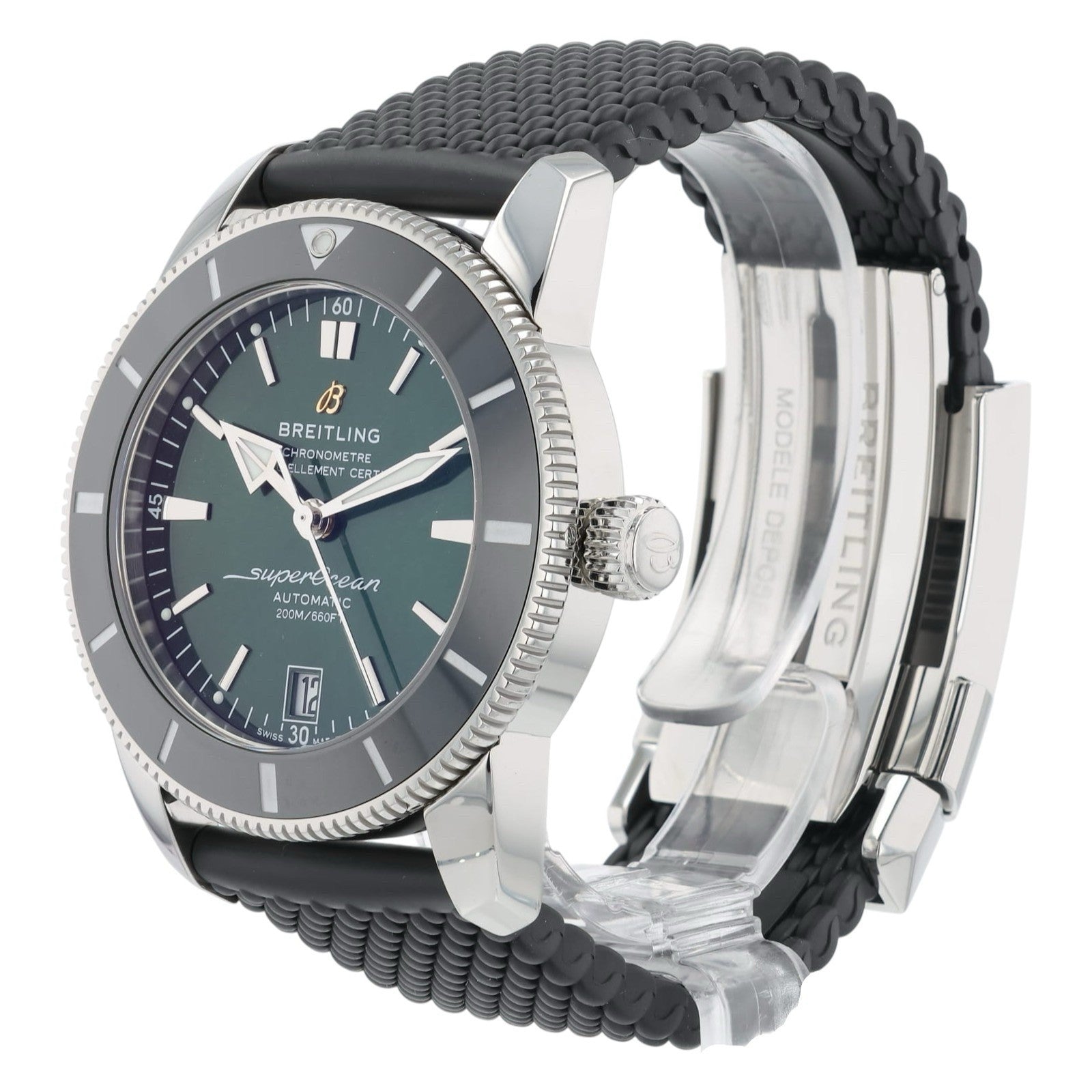 Breitling SuperOcean Green Dial Stainless Steel 42mm Automatic Mens Watch AB2010