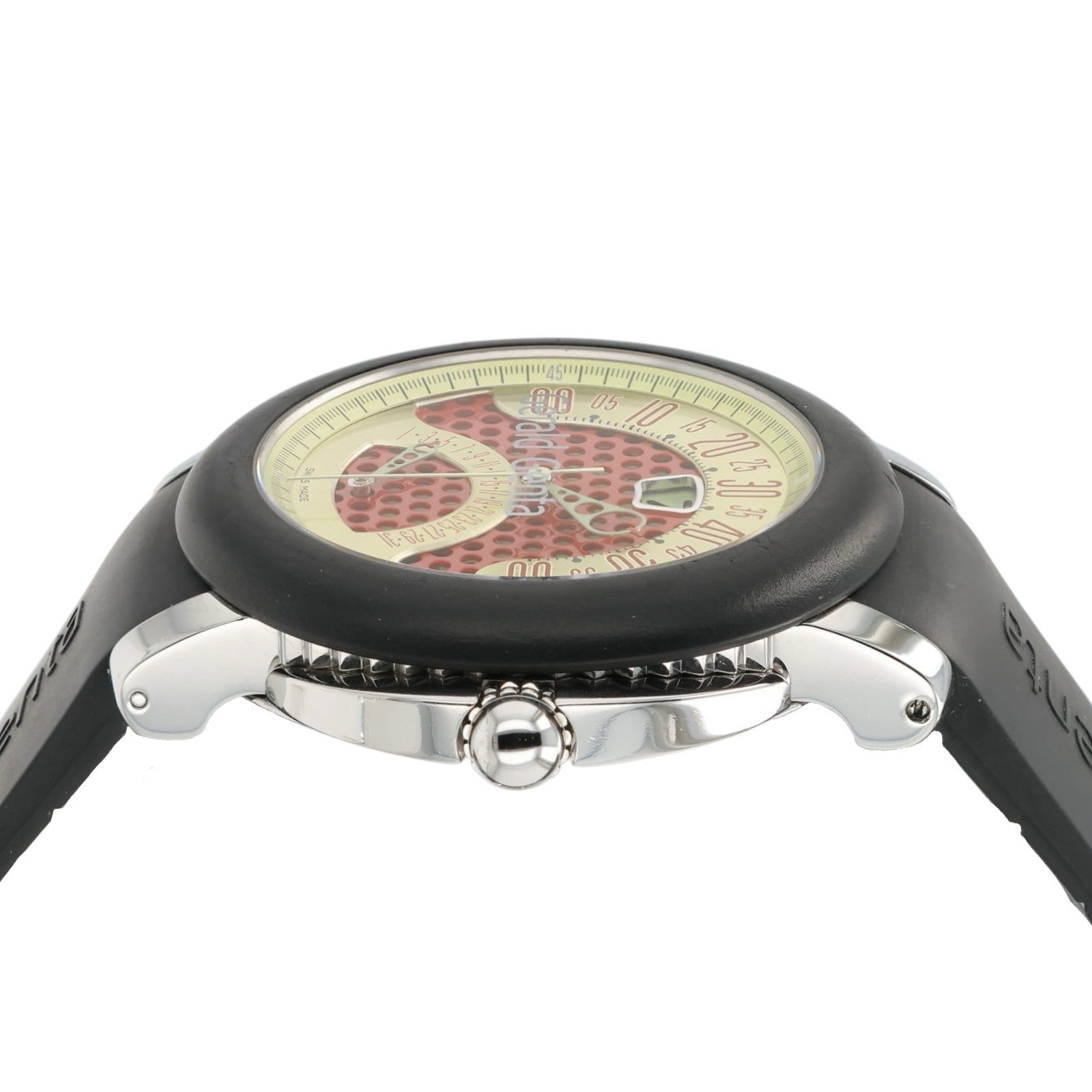 Gerald Genta Arena Bi-Retro Red & Yellow Dial Steel 45mm Automatic Mens BSP.Y.10