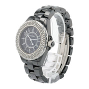 Chanel J12 Ceramic Black Dial 33mm Quartz Women's Factory Diamond Watch H0949