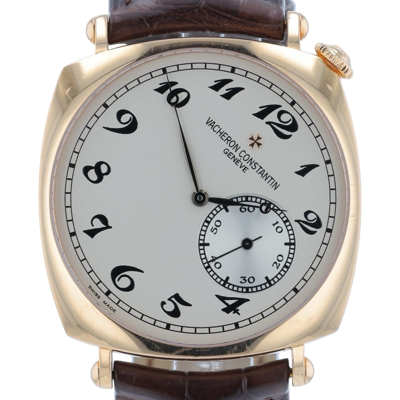 Vacheron Constantin 18k Rose Gold Silver Dial 40mm Manual Wind Mens Watch 82035