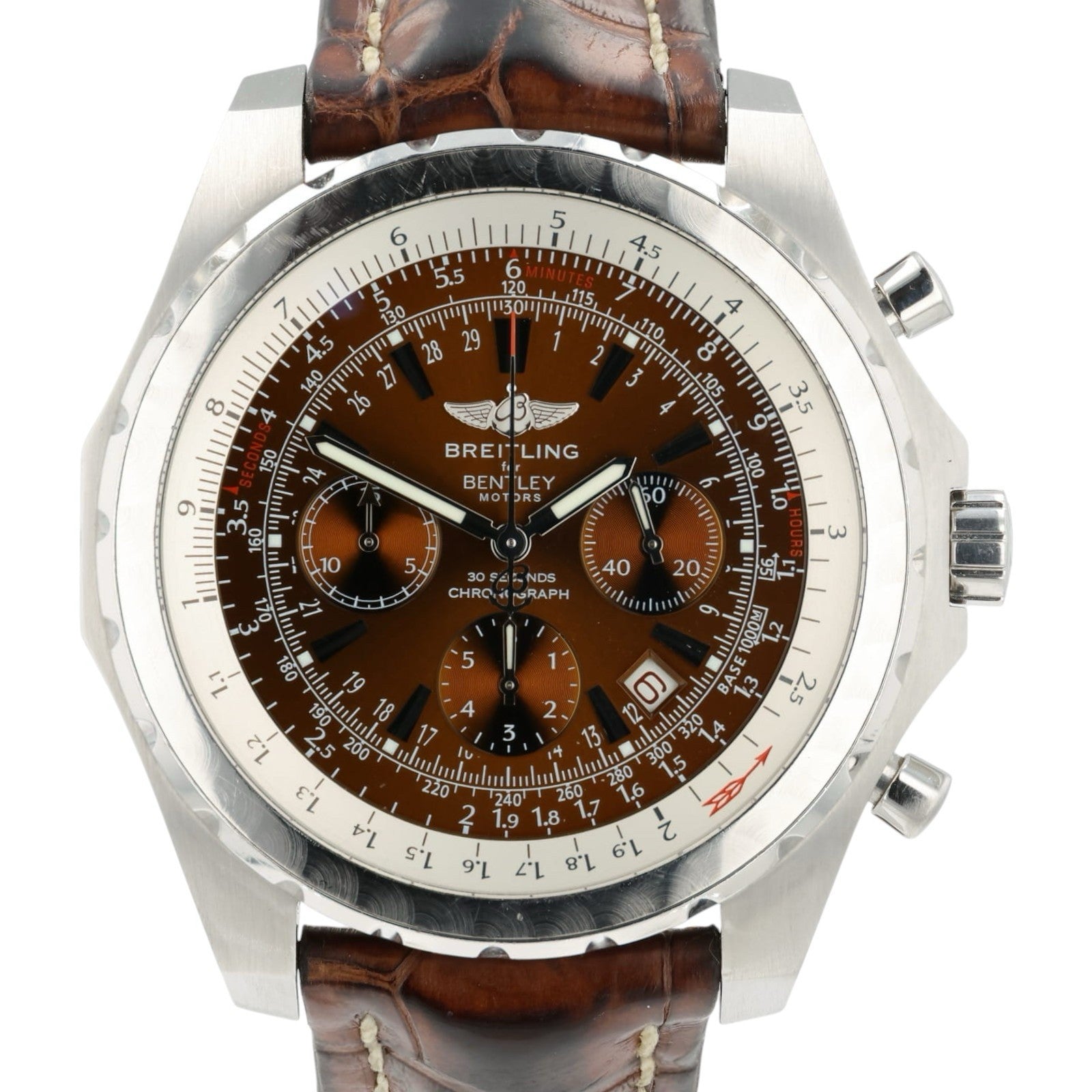 Breitling Bentley Brown Dial Stainless Steel 49mm Automatic Mens Watch A25363