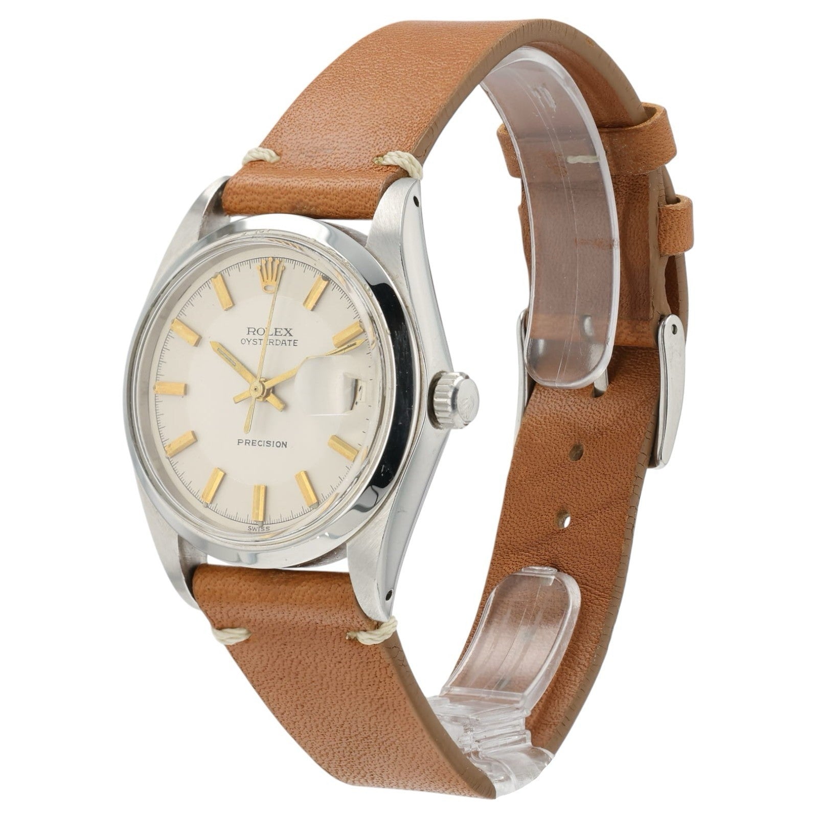 Rolex Oysterdate Silver Dial Stainless Steel 34mm Automatic Unisex Watch 6694