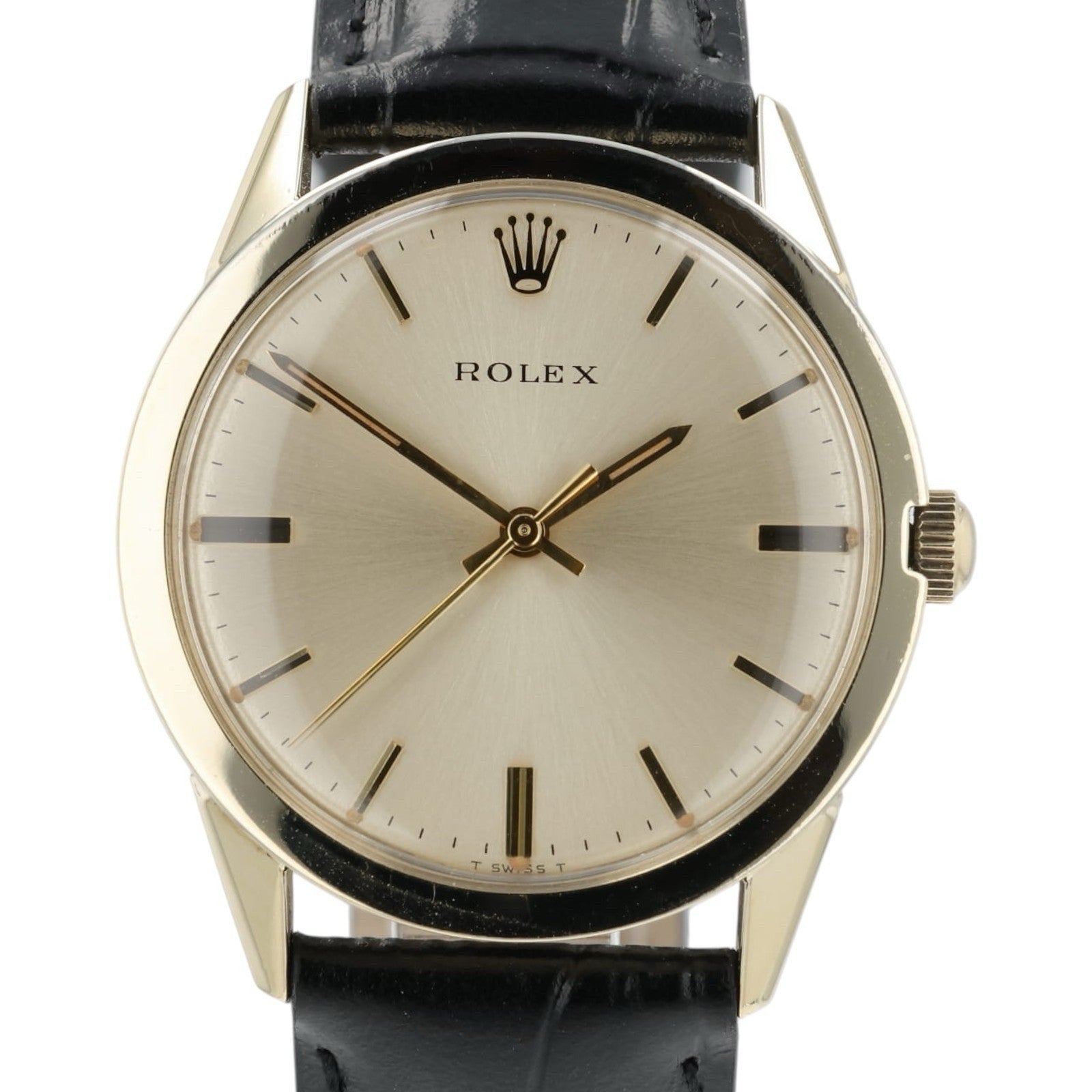 Rolex Long Island Silver Dial 14k Gold Filled 35mm Automatic Men’s Watch 7002