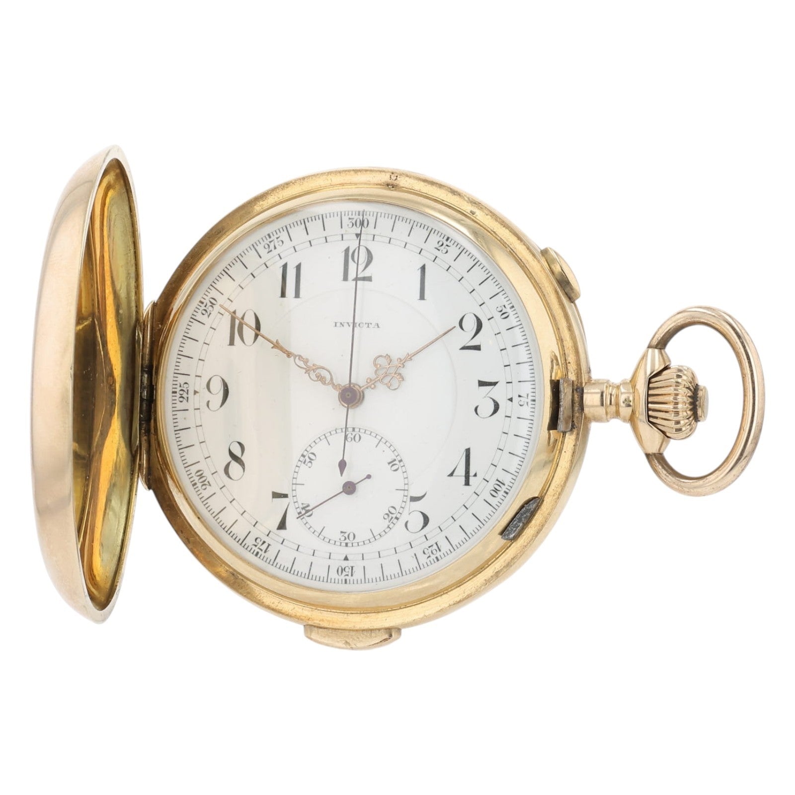 Invicta Pocket Watch 14K Rose Gold Repeater Chronograph Hunter Case