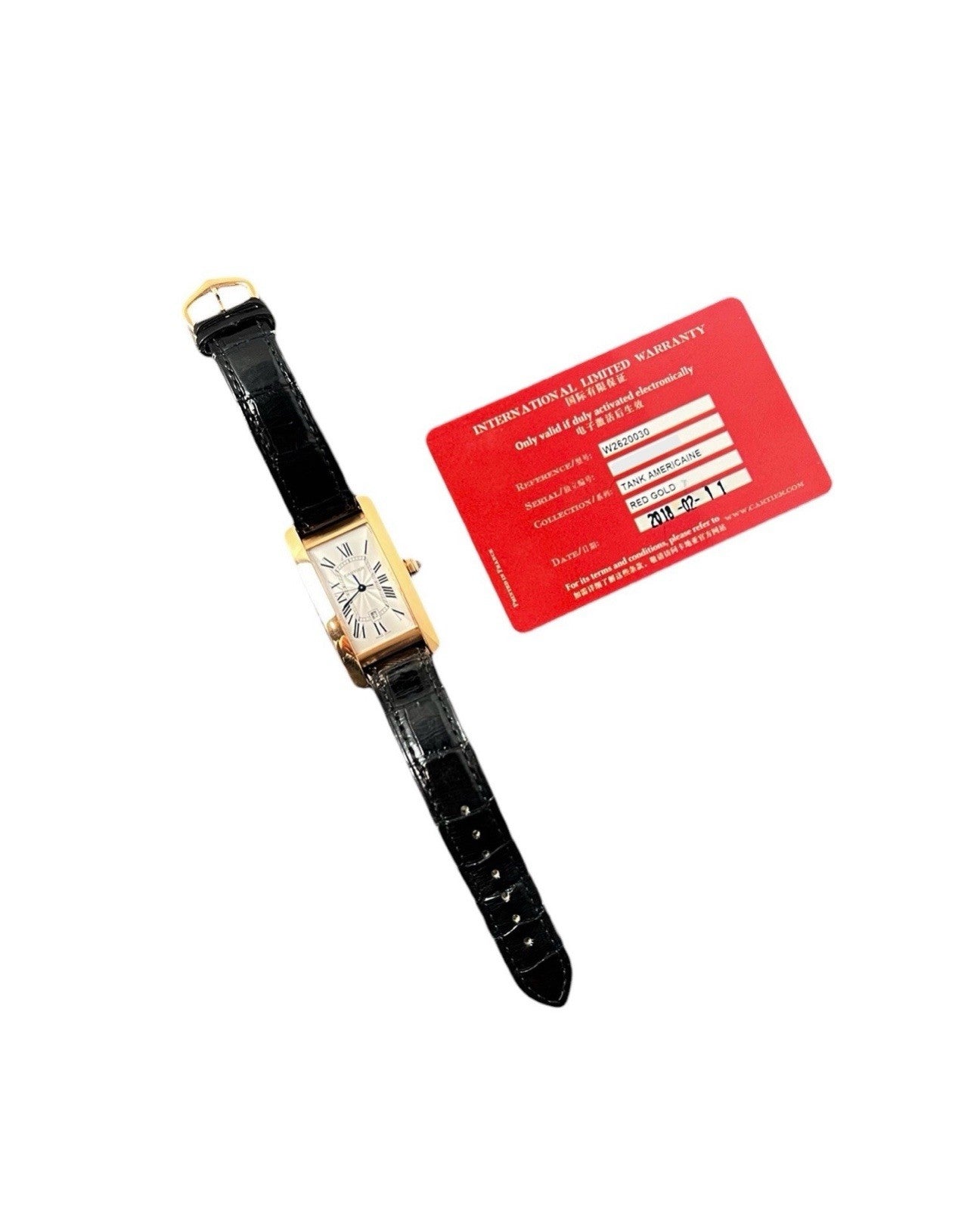 Cartier Tank Americaine 18k Rose Gold Silver Dial 26mm Auto Mens Watch W262003