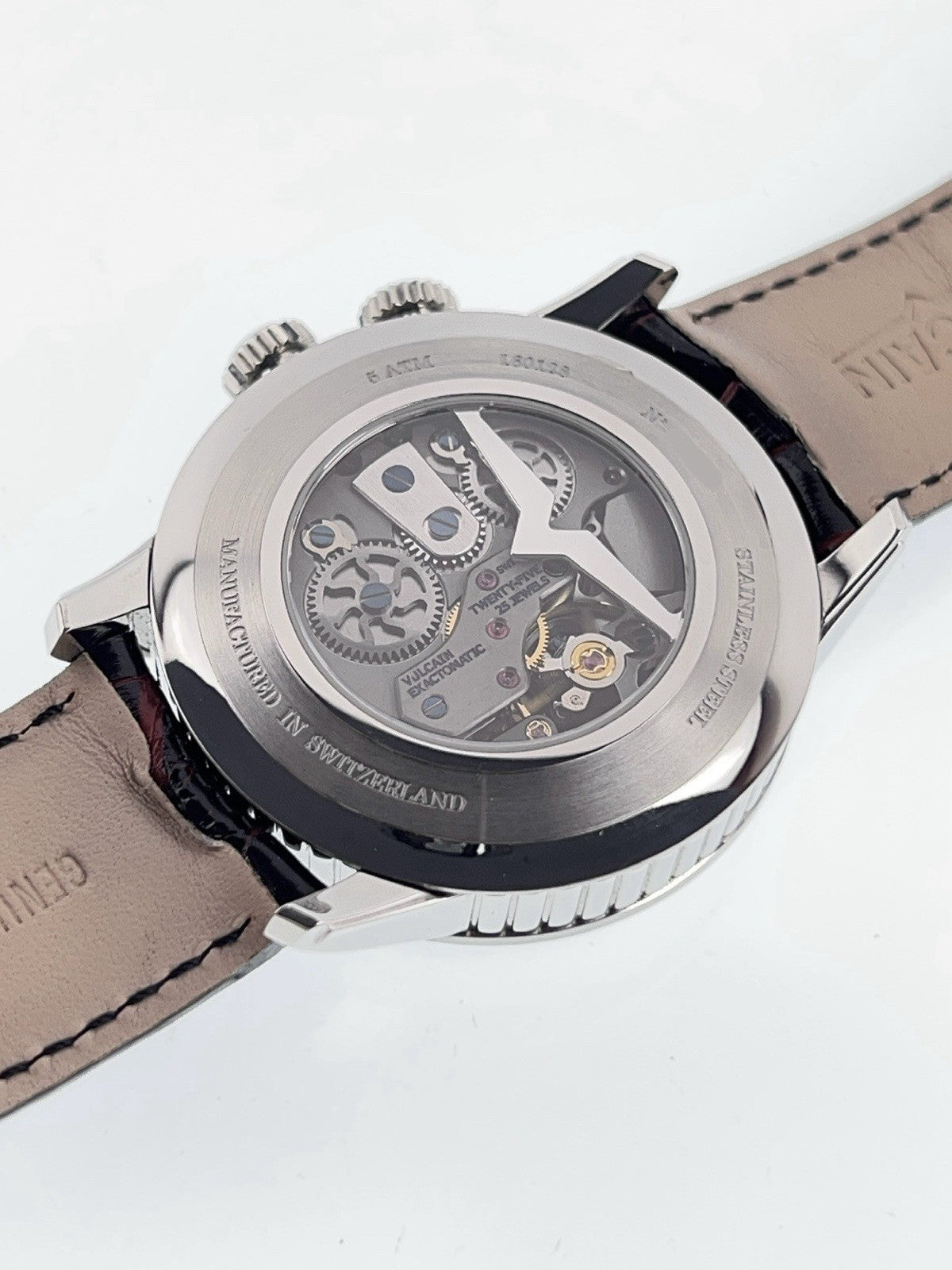 Vulcain Anniversary Heart Steel Silver & Black Dial 42mm Manual Watch 160128