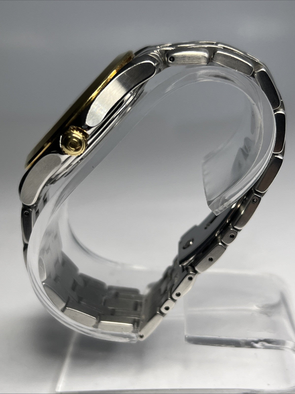 Omega 168.1501 Seamaster 18K Gold Bezel & Steel Quartz 36mm Bracelet Watch