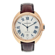 Cartier Cle De Cartier 18k Rose Gold Silver Dial 40mm Automatic Men’s WGCL0004