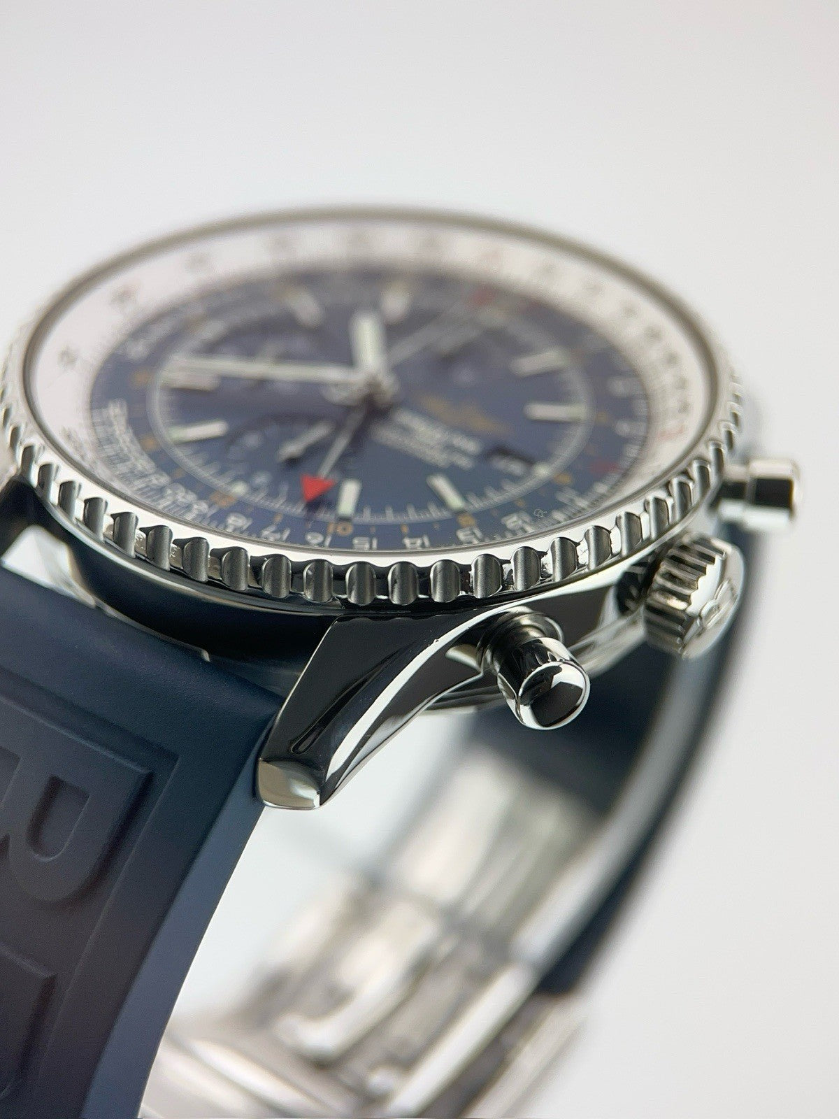 Breitling Navitimer World Stainless Steel Blue Dial 46mm Automatic Mens A24322