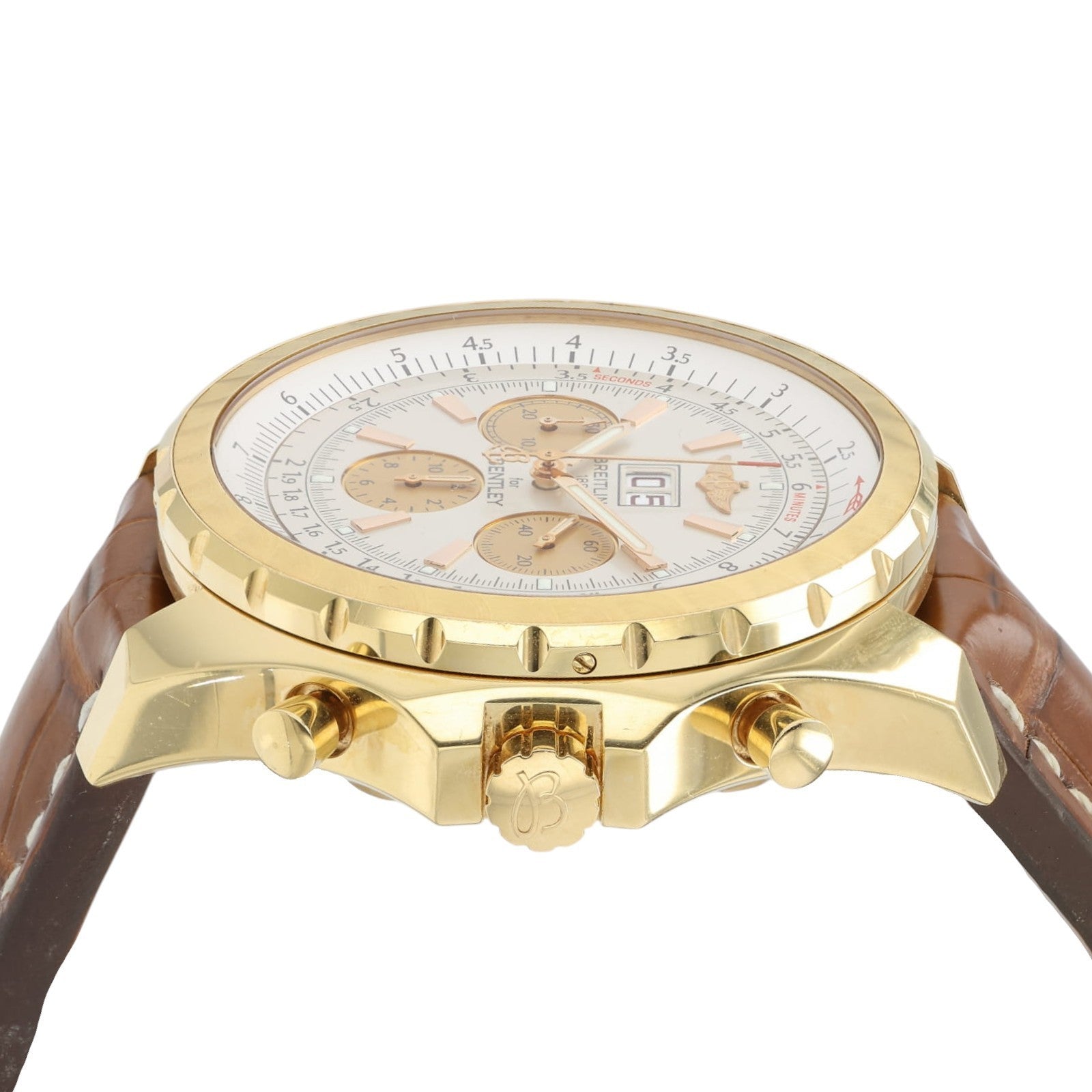 Breitling Bentley Silver Color Dial 18k Rose Gold 48mm Automatic Mens H44363