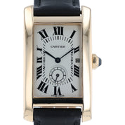 Cartier Tank Americaine 18k Yellow Gold Silver Dial 24mm Quartz Mens W26009C9