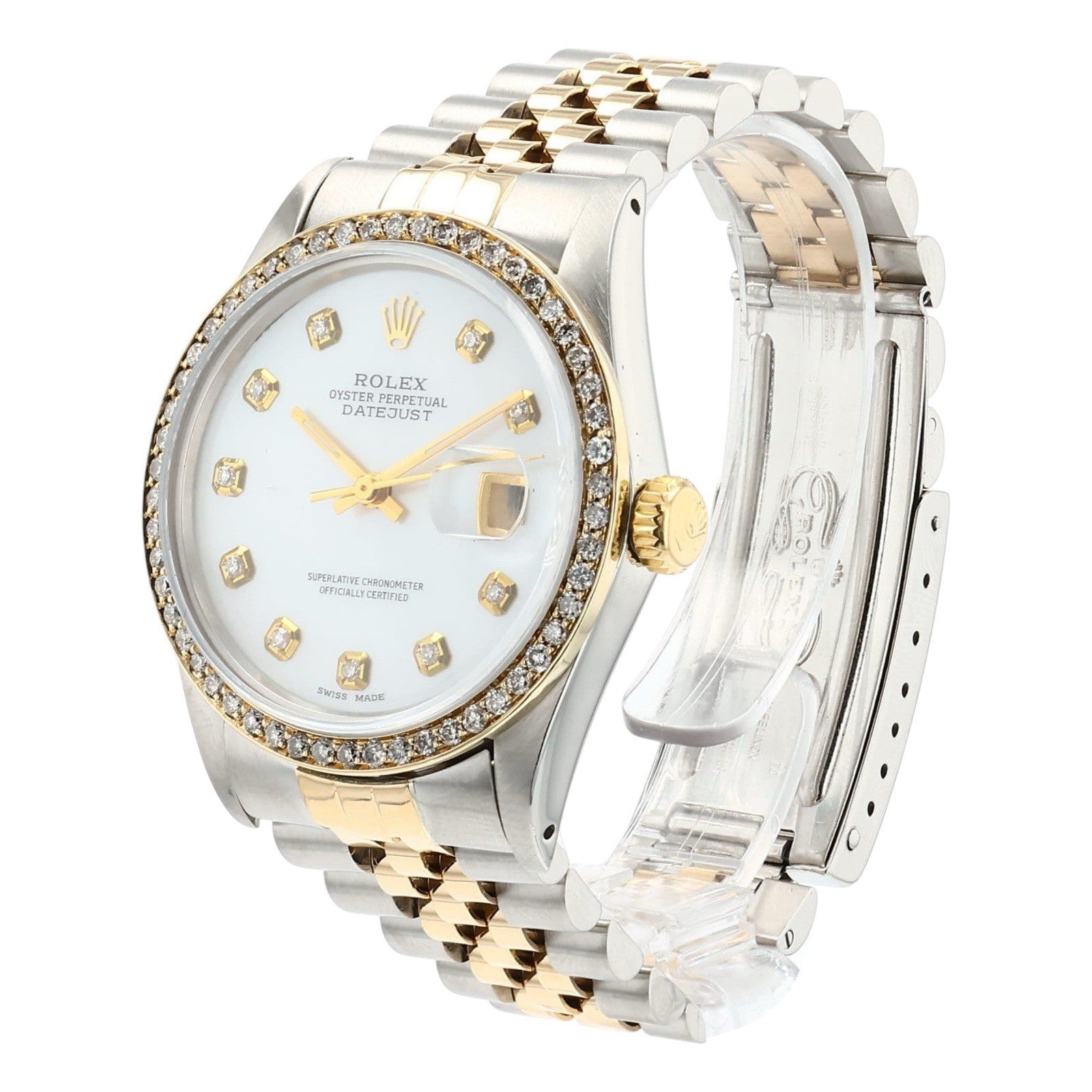 Rolex Datejust 36 Gold & Steel Mother Of Pearl Dial 36mm Automatic Men’s 16013
