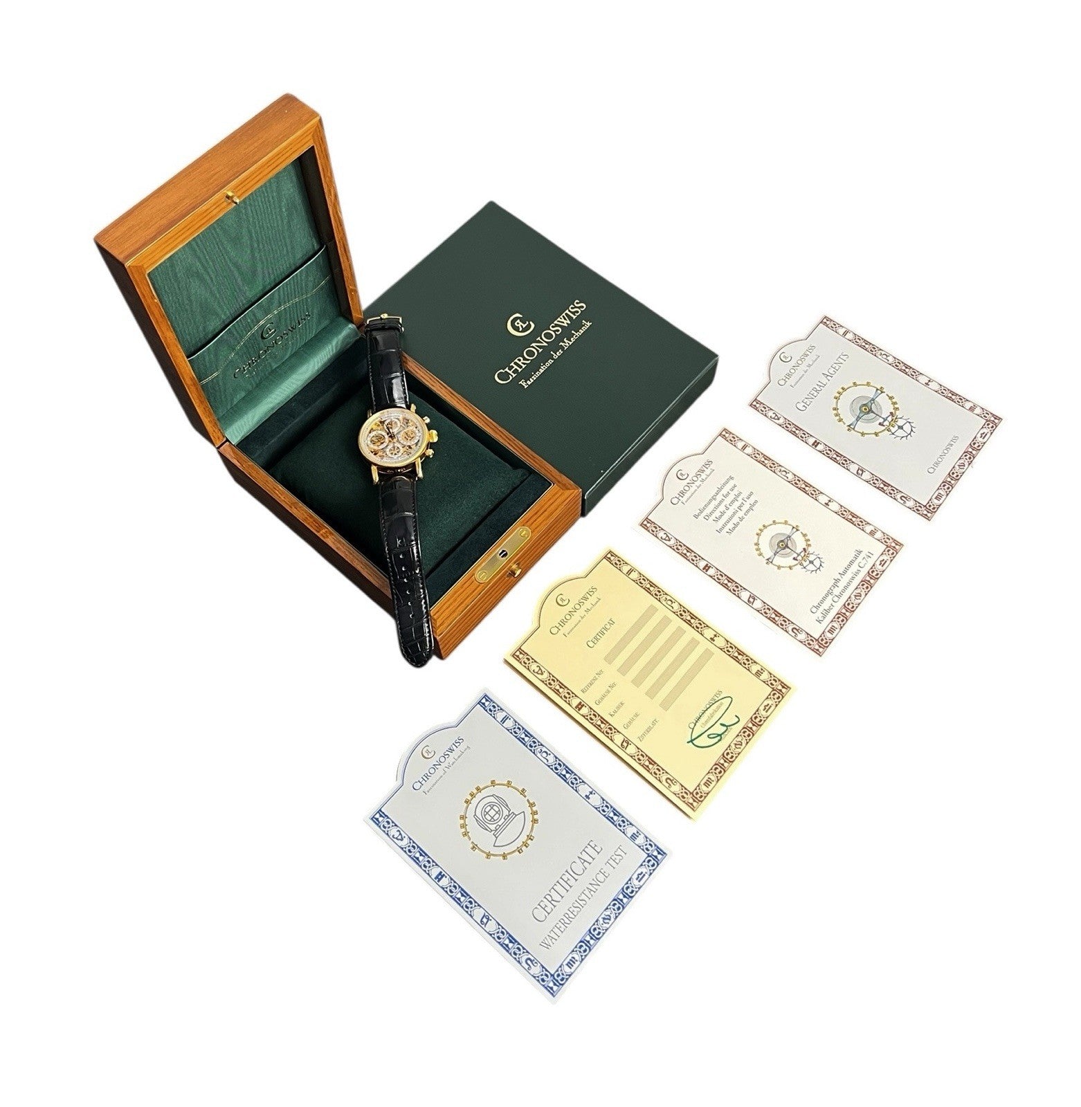 Chronoswiss Opus Silver Dial 18k Yellow Gold 38mm Automatic Men’s Watch CH7521