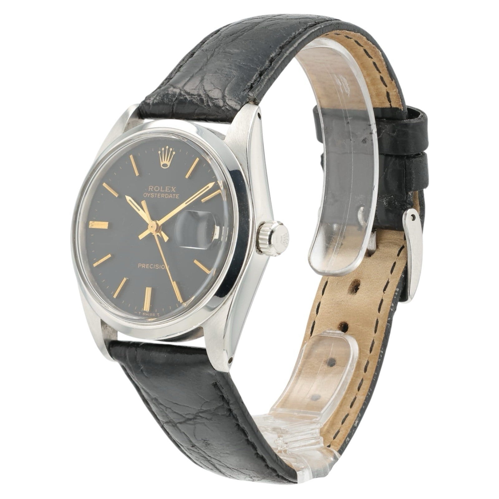 Rolex Oysterdate Black Dial Stainless Steel 34mm Manual Wind Men’s Watch 6694