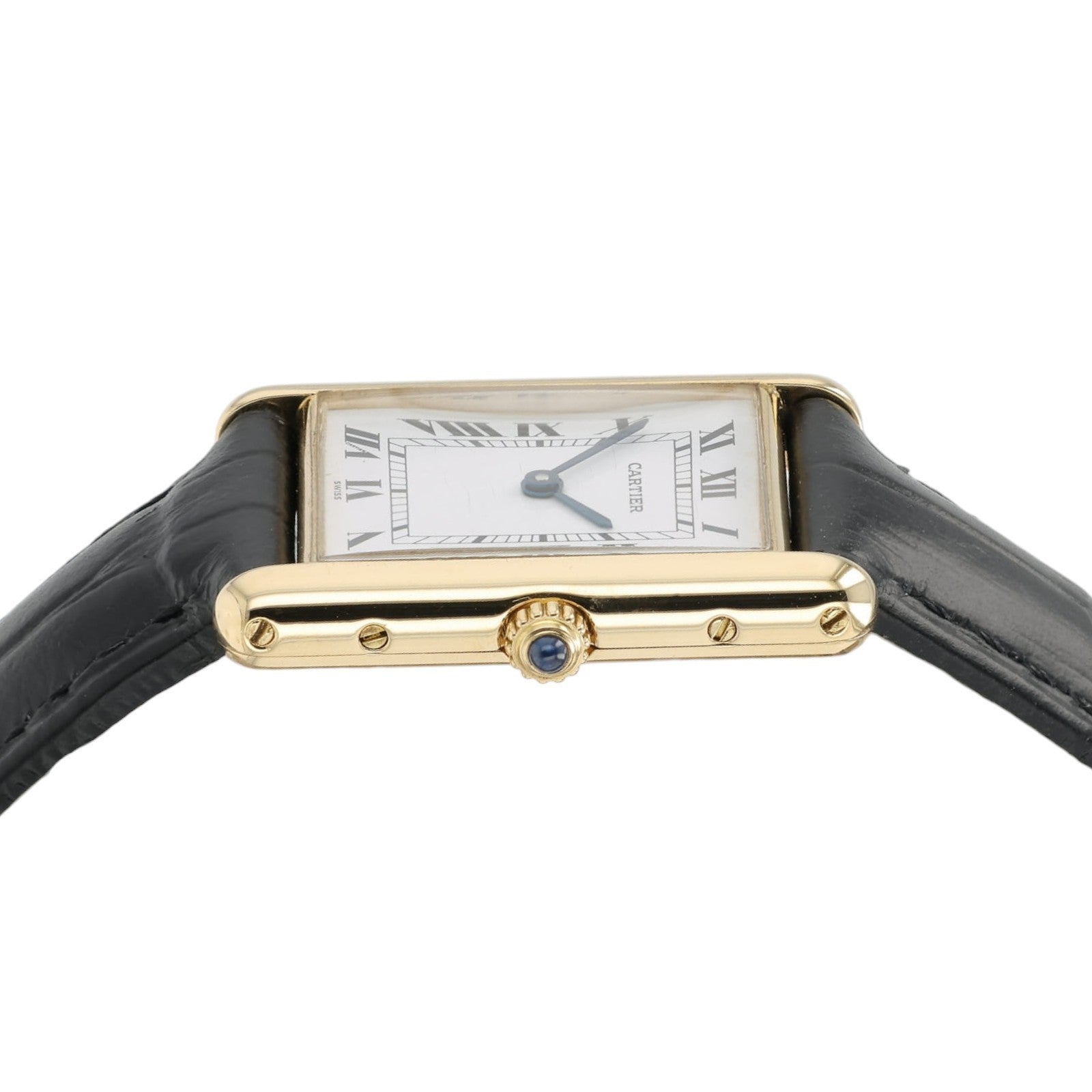 Cartier Tank Louis White Dial 18K Yellow Gold 23mm Quartz Unisex Watch 81052