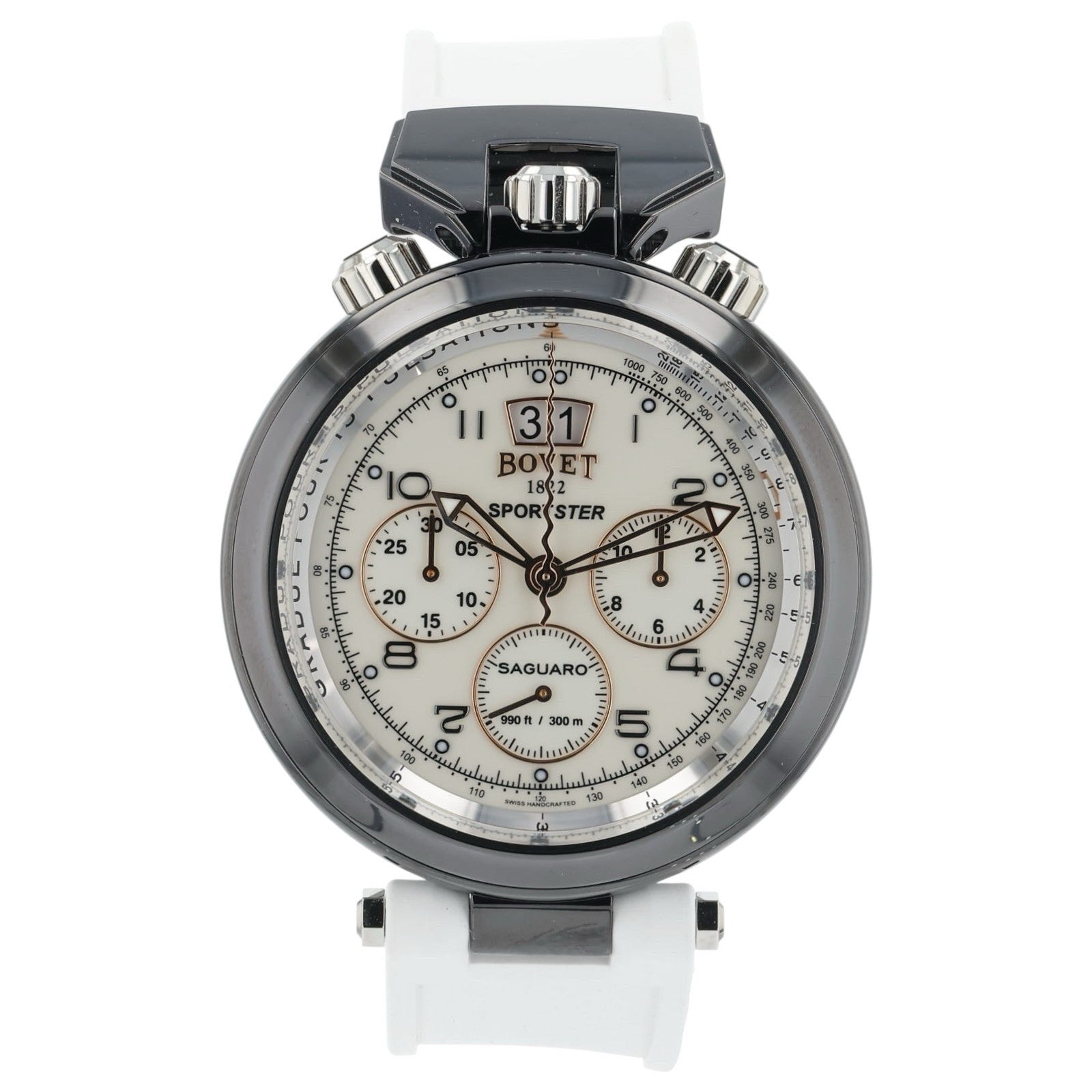 NEW 2025 Bovet Sportster Stainless Steel White Dial 46mm Automatic Watch SP0486