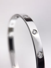 Cartier Love Bracelet WG 10 Diamonds 18k White Gold Size 20 CRB6040720