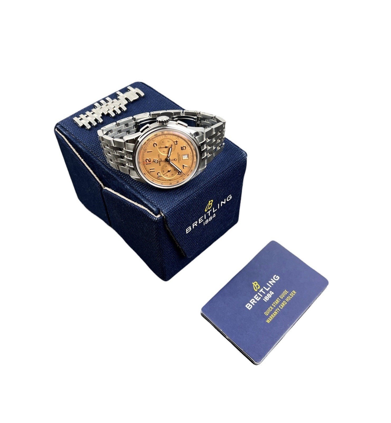 Breitling Premier Salmon Dial Stainless Steel 42mm Automatic Men’s Watch AB0145