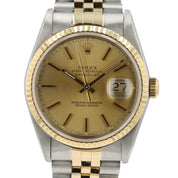 Rolex Datejust Champagne Dial 18K Yellow Gold and Steel 36mm Automatic 16233