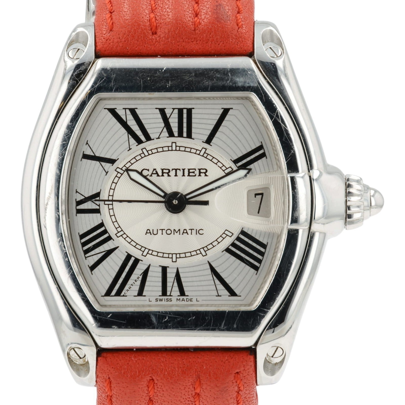 Cartier Roadster Silver Roman Dial Stainless Steel 38mm Automatic Mens W62025V3