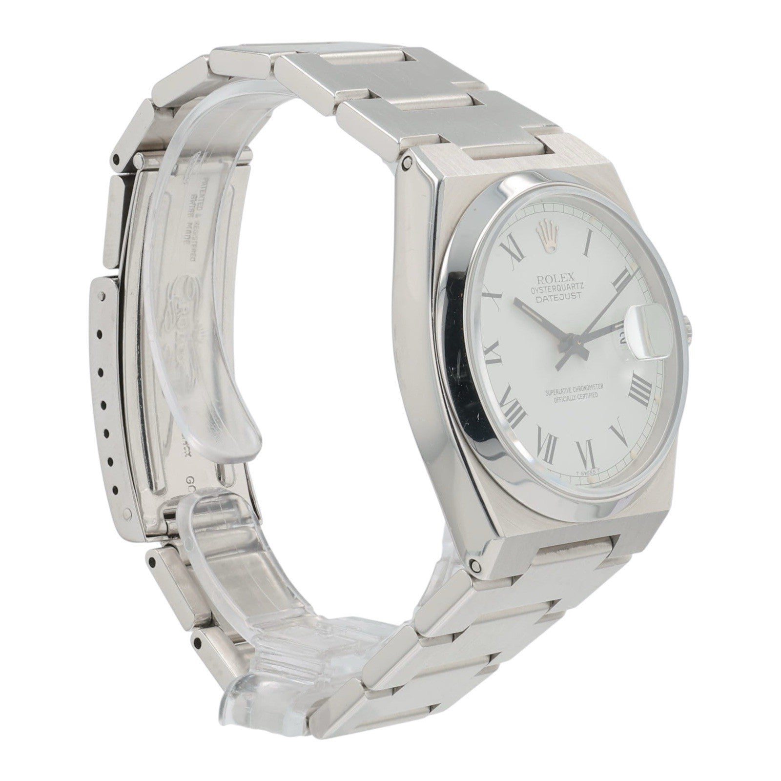 Rolex Datejust Oysterquartz Steel Buckley White Dial 36mm Quartz Men’s 17000