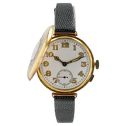 WW1 Trench Watch White Dial 18k Gold 33mm Wind Up Movement Unisex Watch