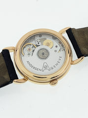 Anderson Geneve Maya 18k Yellow Gold Silver Dial 25mm Automatic Women's Watch