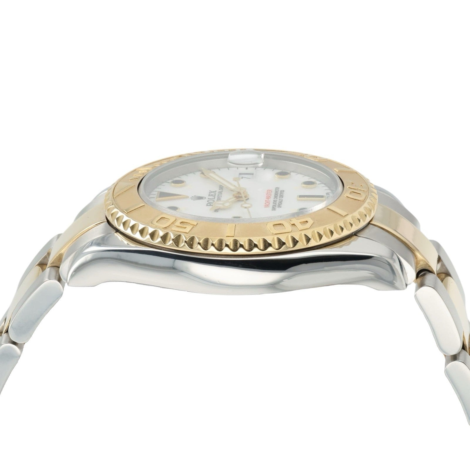Rolex Yachtmaster White Dial Gold & Steel 35mm Automatic Unisex Watch 68623