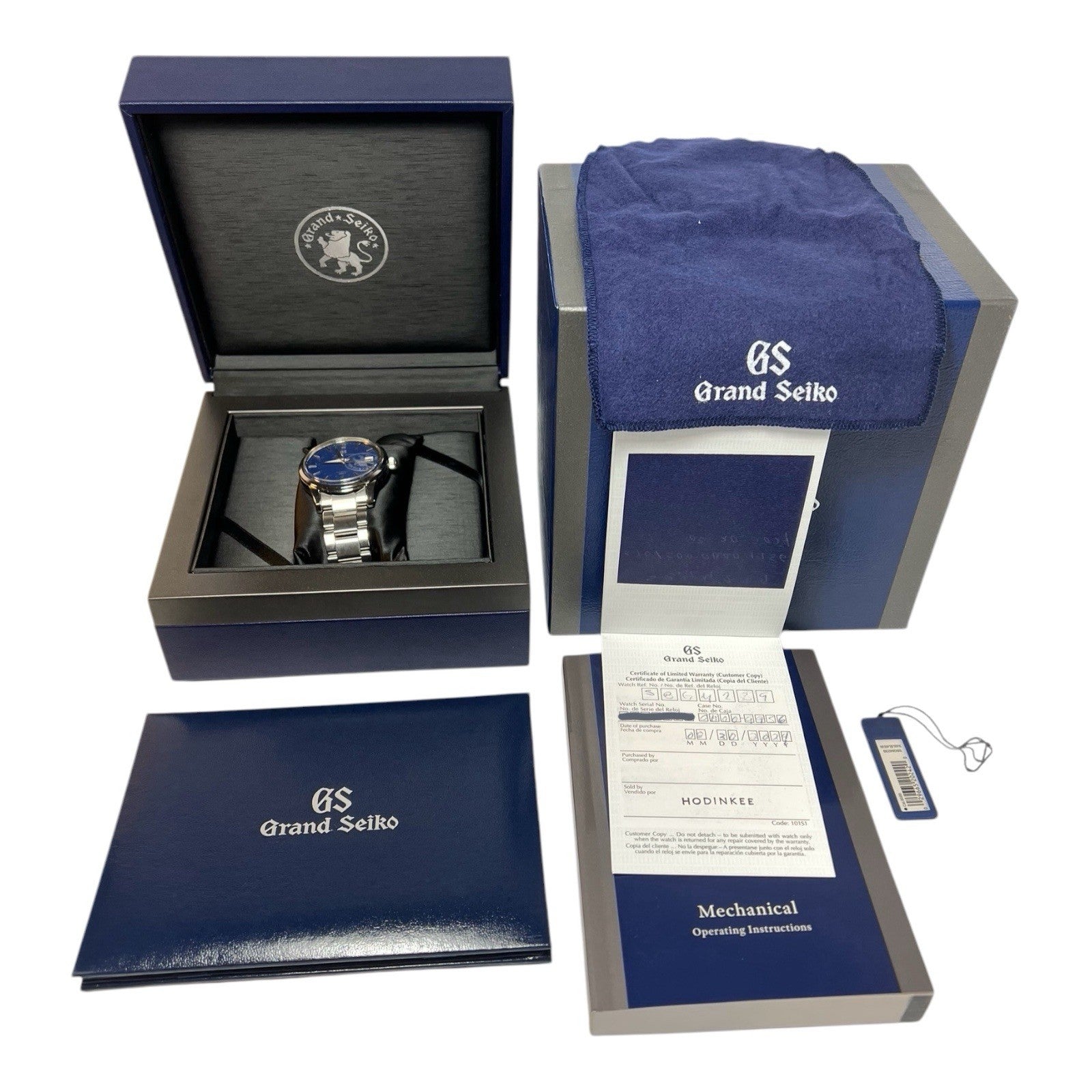 Grand Seiko Hodinkee Stainless Steel Blue Dial 39.5mm Automatic Men’s SBGM239