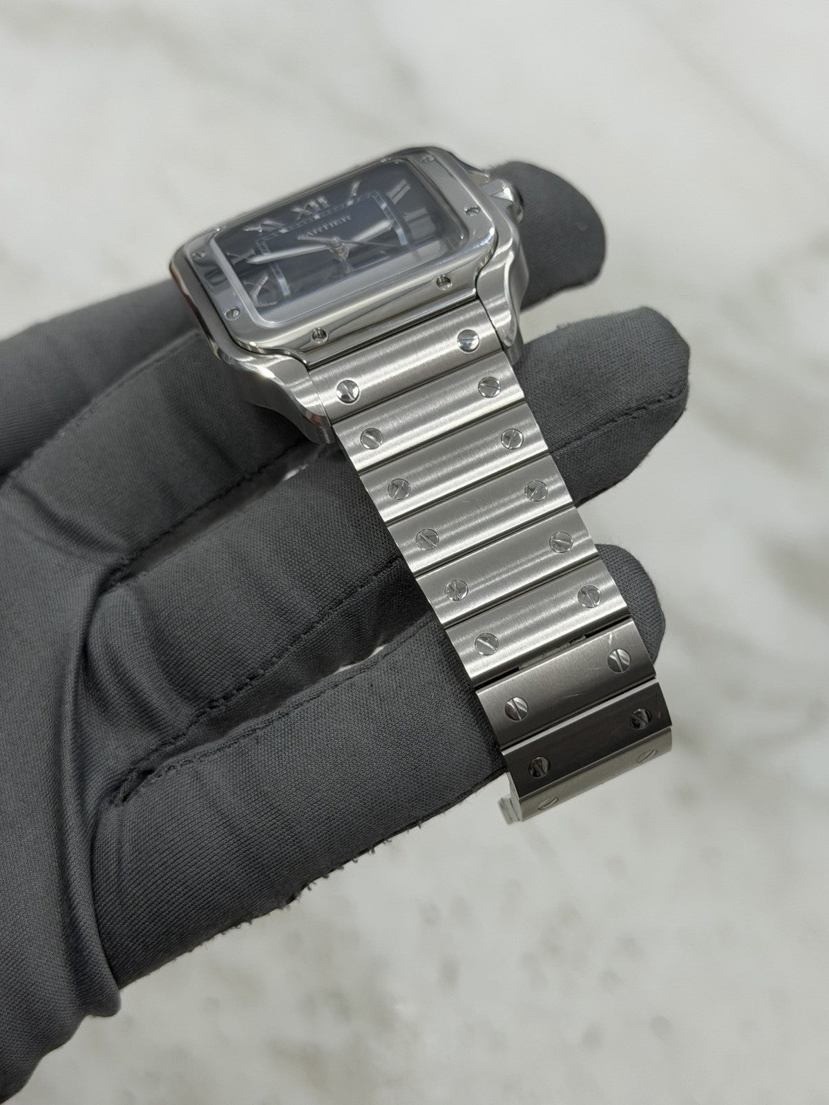 2023 Cartier Santos de Cartier Steel Blue Dial 39.8mm Auto Mens Watch WSSA0030