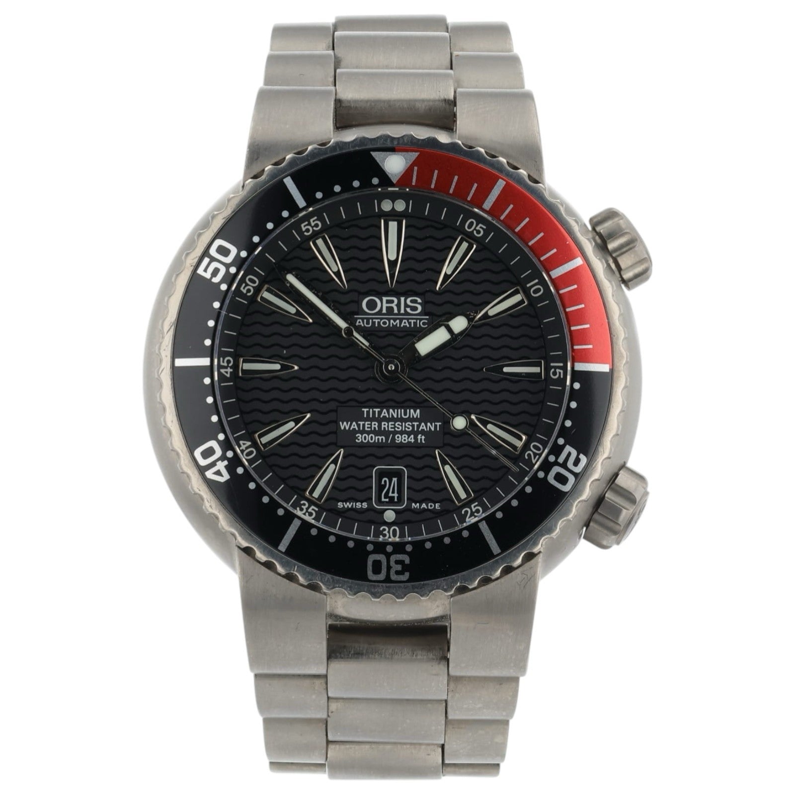 Oris Meistertaucher Titanium Black Dial 44mm Automatic Movement Mens Watch 7541