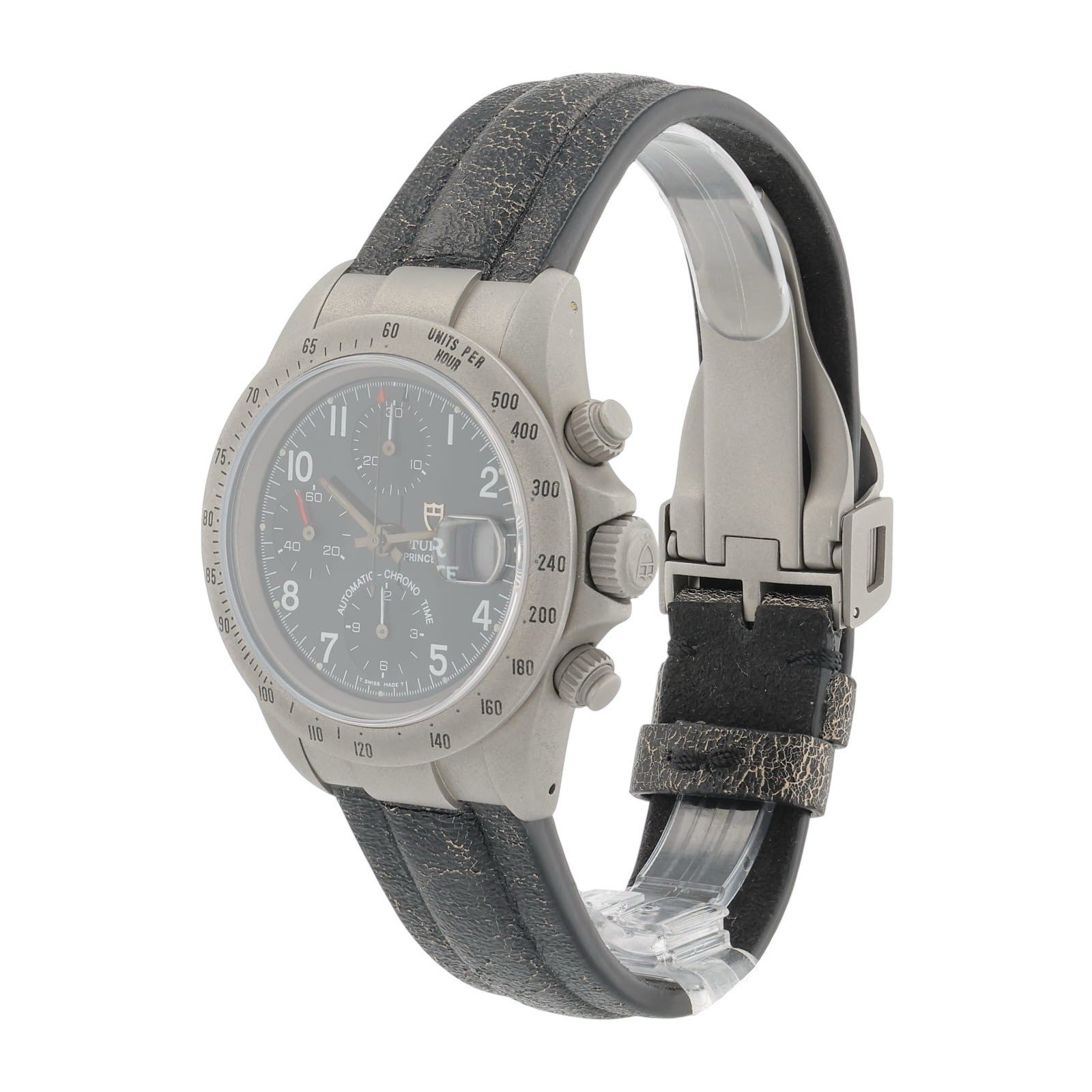 Tudor Prince Sand Blasted Steel Black Dial 40mm Automatic Mens Watch 79280P