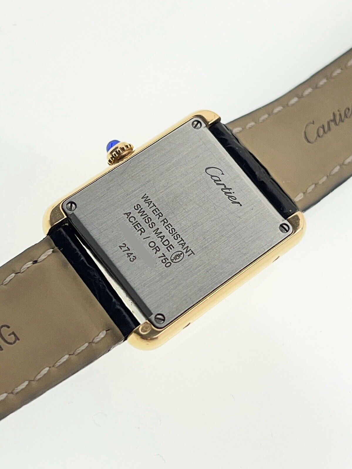 Cartier Tank Solo 24mm 18k Yellow Gold Diamond Bezel 2743