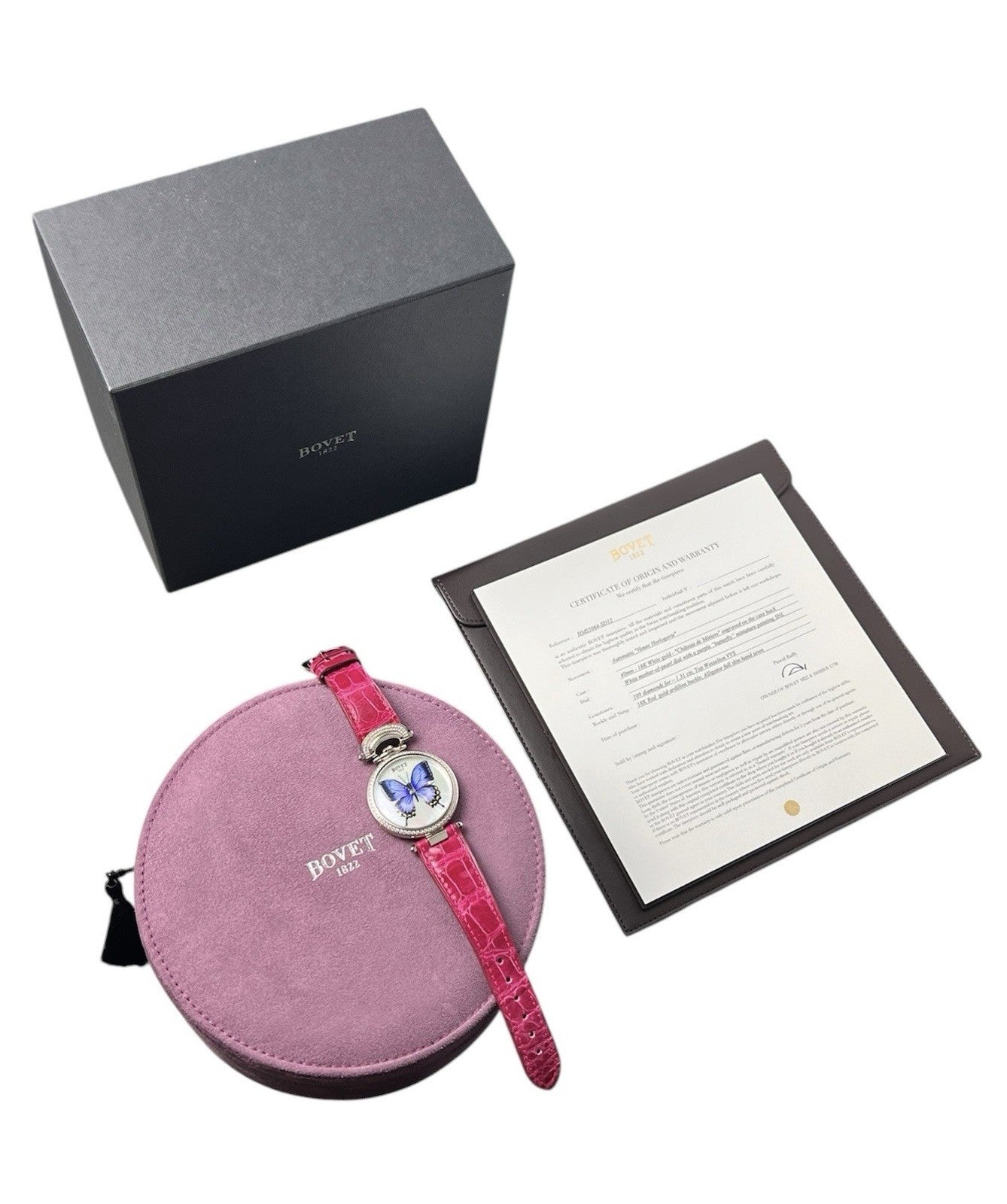 Bovet SD12 MOP with butterfly Motif Dial 18k White Gold 40mm Watch HMS5064-SD12