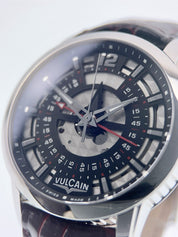 Vulcain Anniversary Heart Steel Silver & Black Dial 42mm Manual Watch 160128