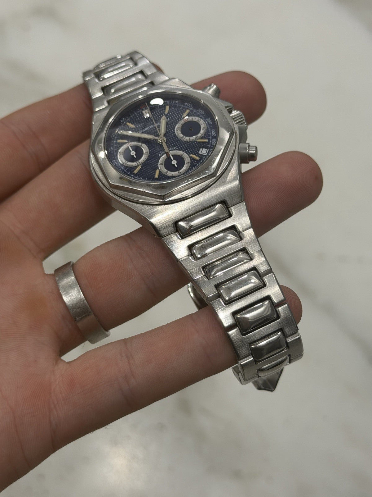 Girard Perregaux Laureato Blue Dial Steel 41mm Automatic Mens 8017 - FOR PARTS