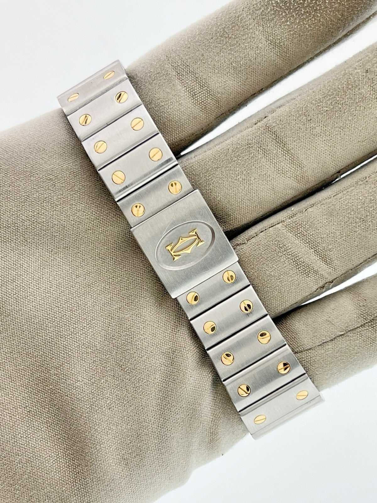 Cartier Santos Galbee Gold & Steel Off White Dial Quartz Unisex Watch 187901