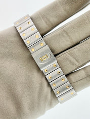 Cartier Santos Galbee Gold & Steel Off White Dial Quartz Unisex Watch 187901