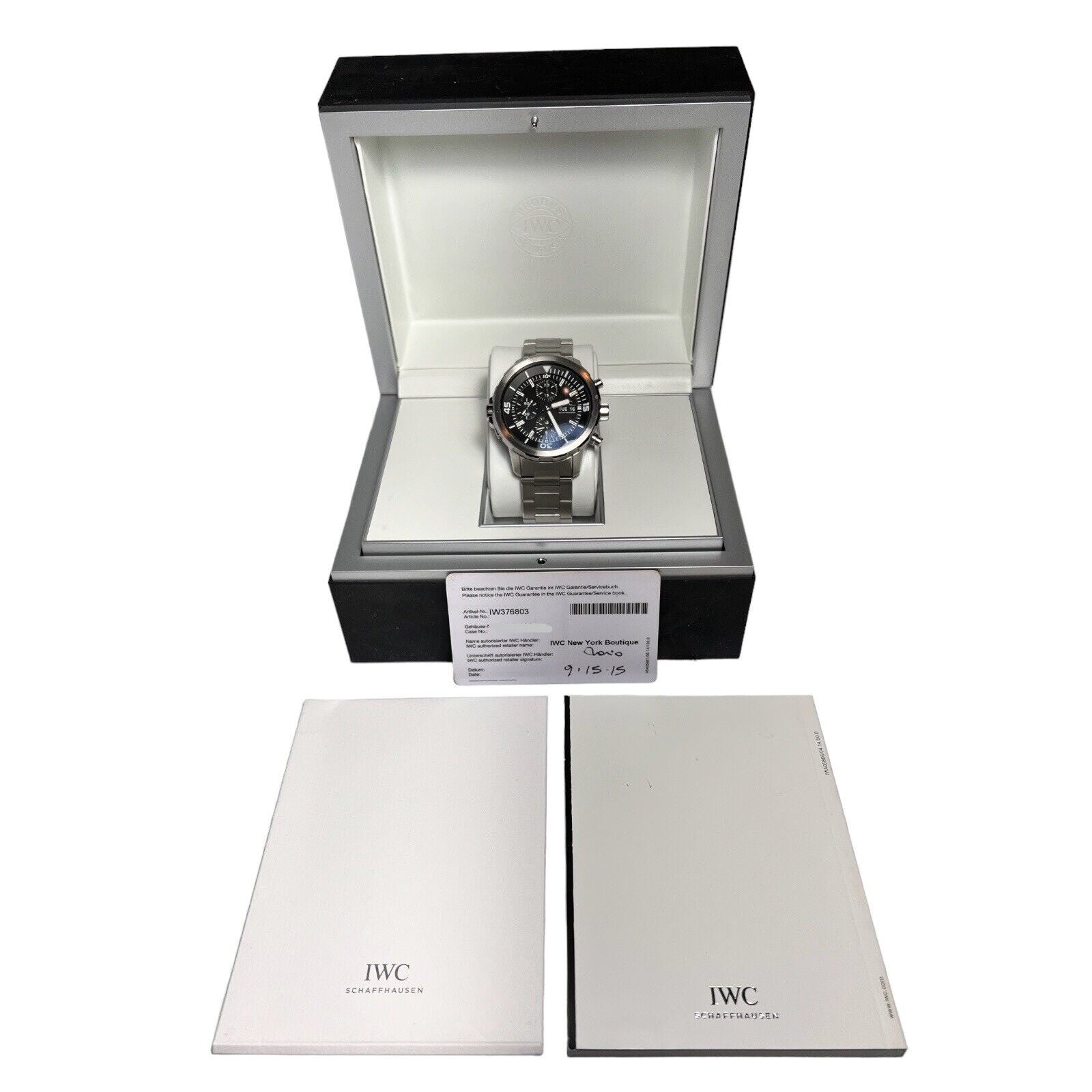 IWC Aquatimer Chronograph 44mm Stainless Steel Mens Watch IW376803 Box And Paper