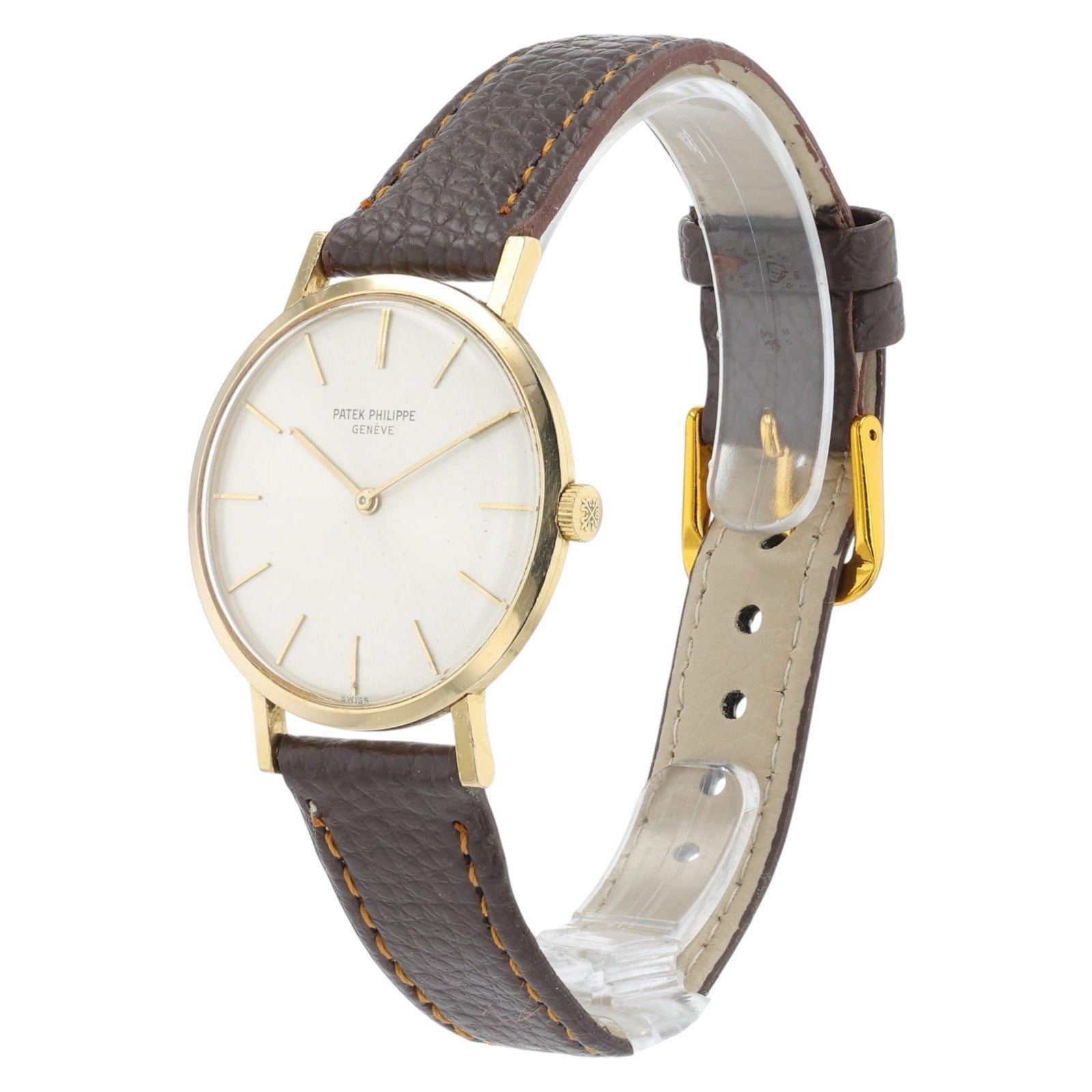Patek Philippe Vintage 18k Yellow Gold Silver Dial 33mm Manual Wind Mens 3537