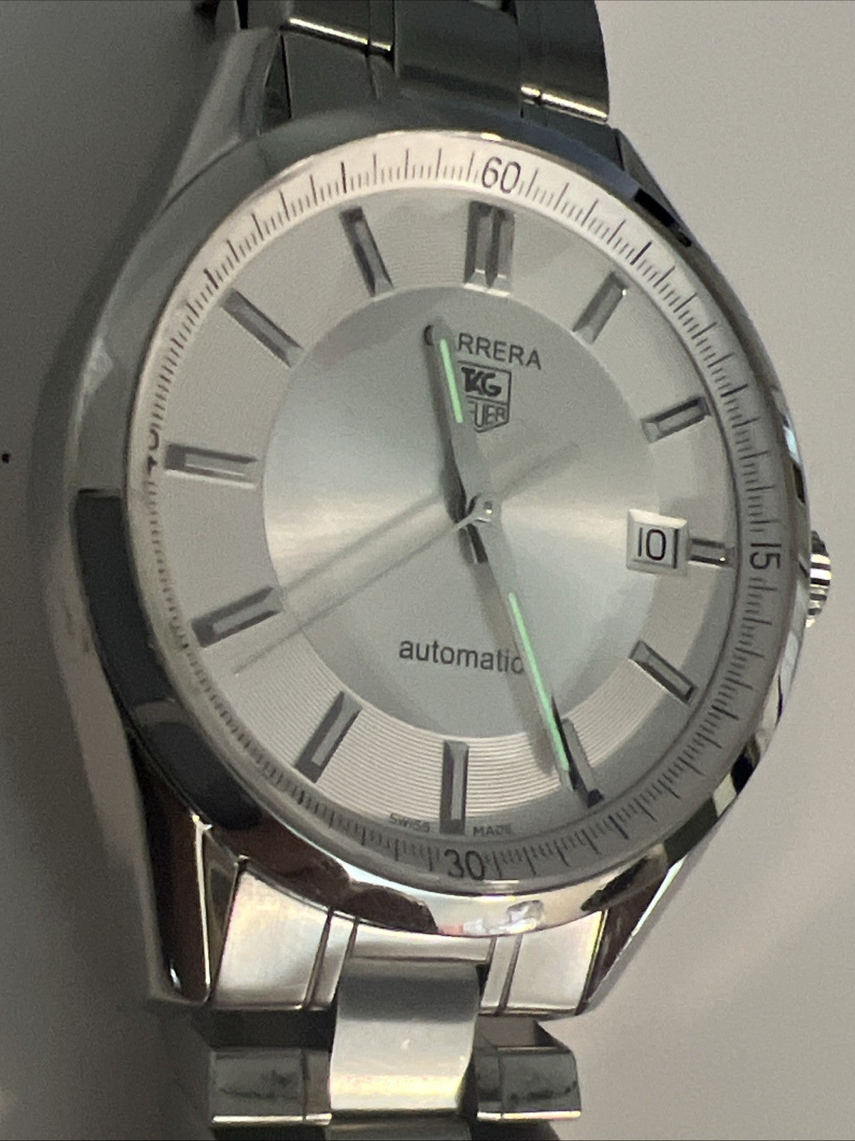 Silver TAG Heuer Carrera Calibre 5 WV211A-3