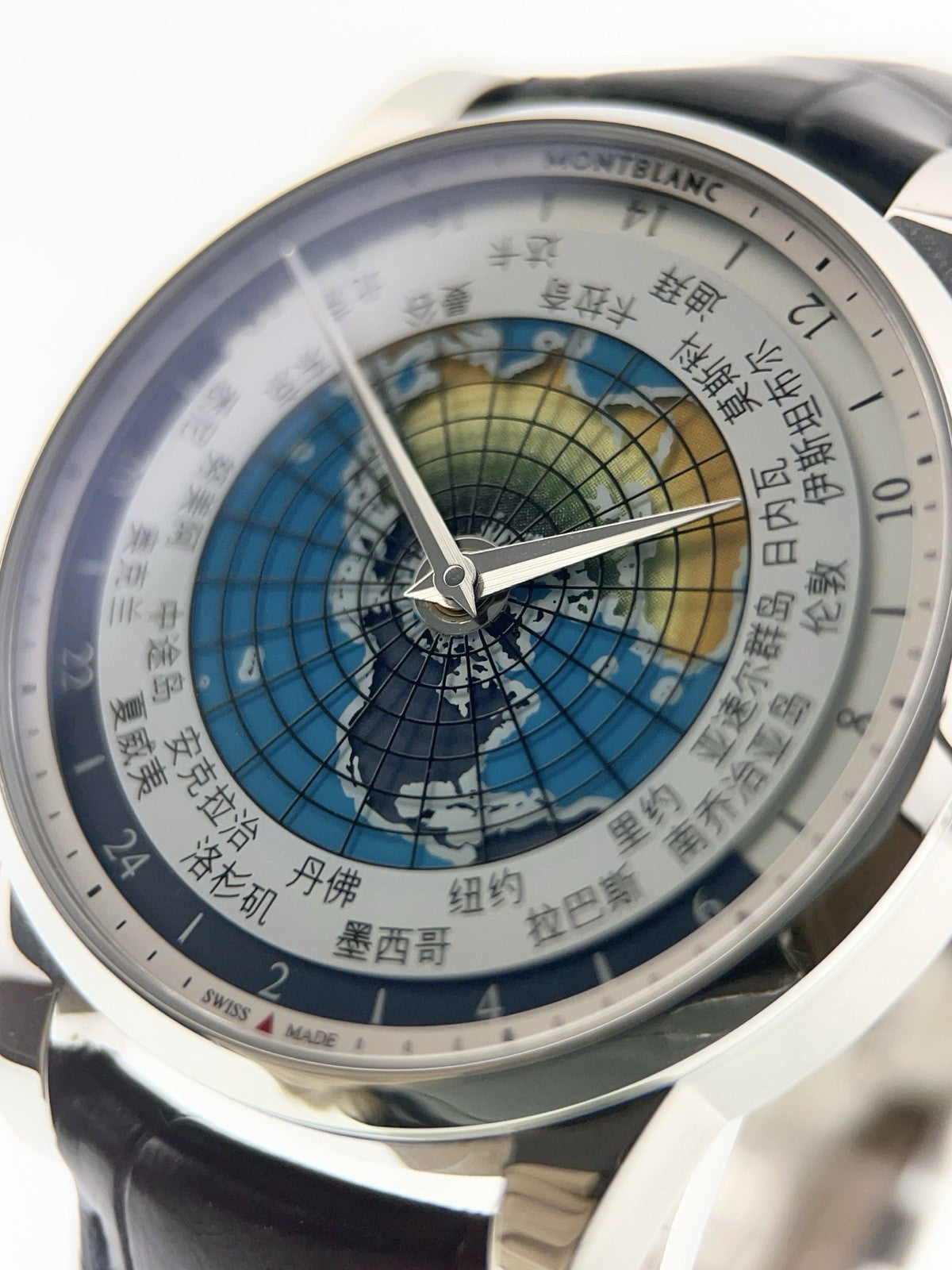 Montblanc Heritage Worldtimer Steel Blue Dial 41mm Automatic Men's Watch 7339