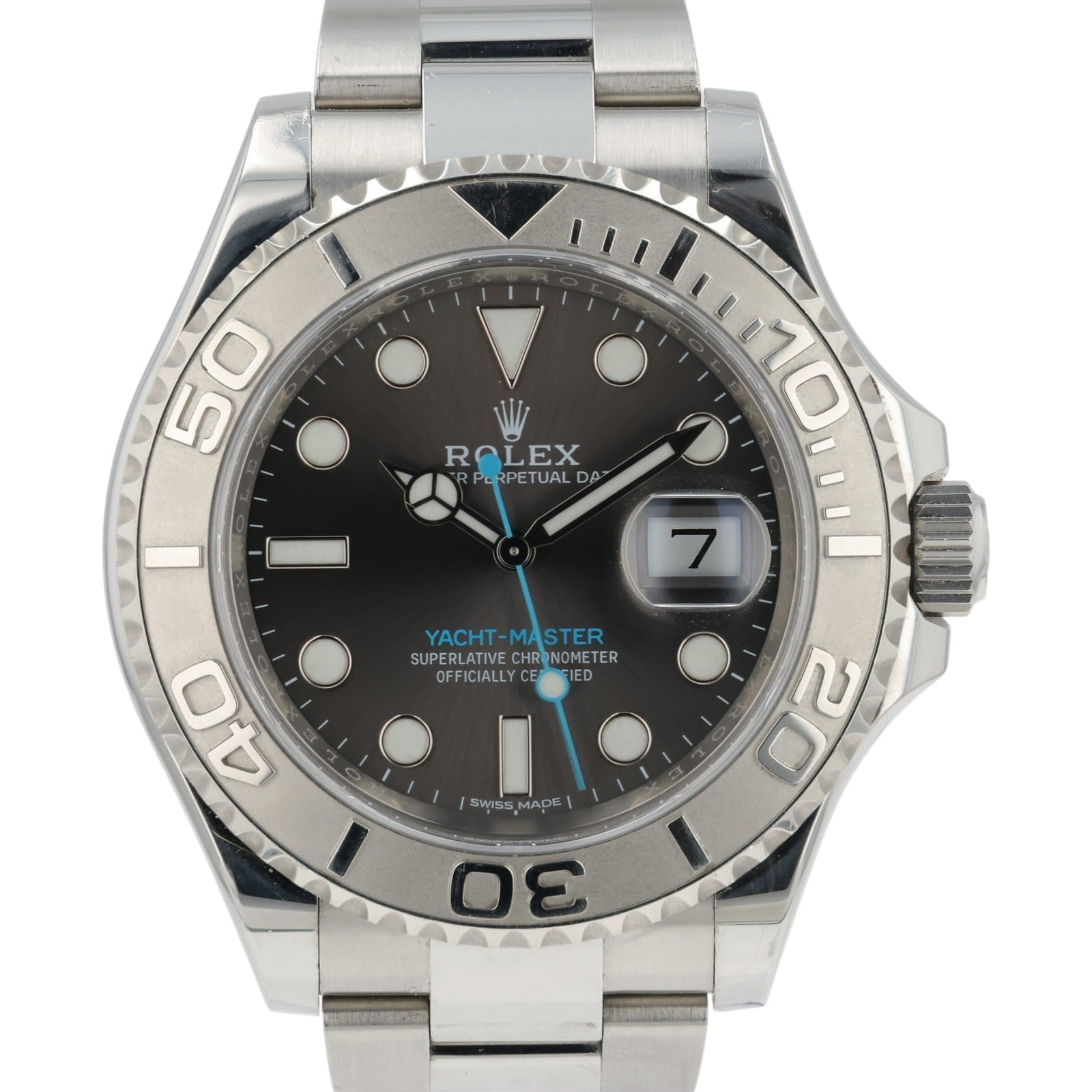 Rolex Yacht-Master Gray Dial Stainless Steel Platinum Bezel 40mm Automatic 11662