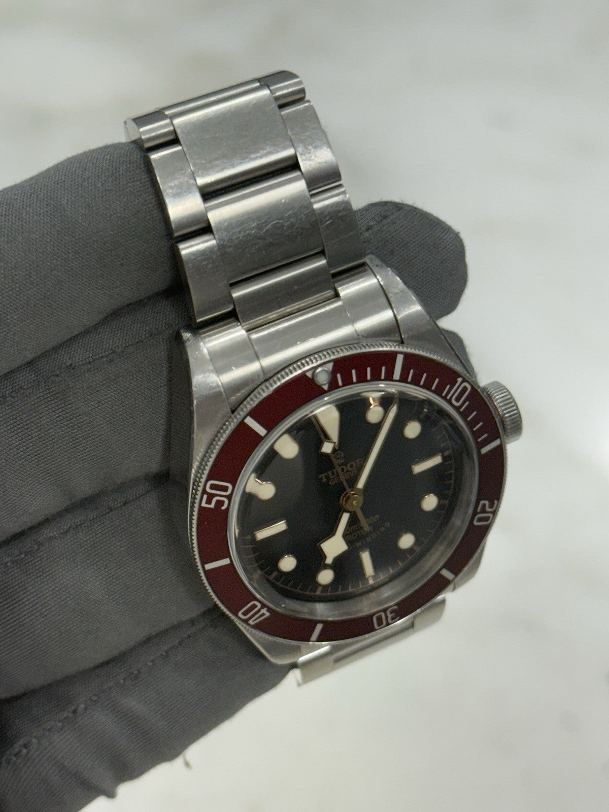 Tudor Black Bay Smiley Stainless Steel Red 41mm Automatic Watch 79220R