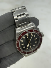 Tudor Black Bay Smiley Stainless Steel Red 41mm Automatic Watch 79220R