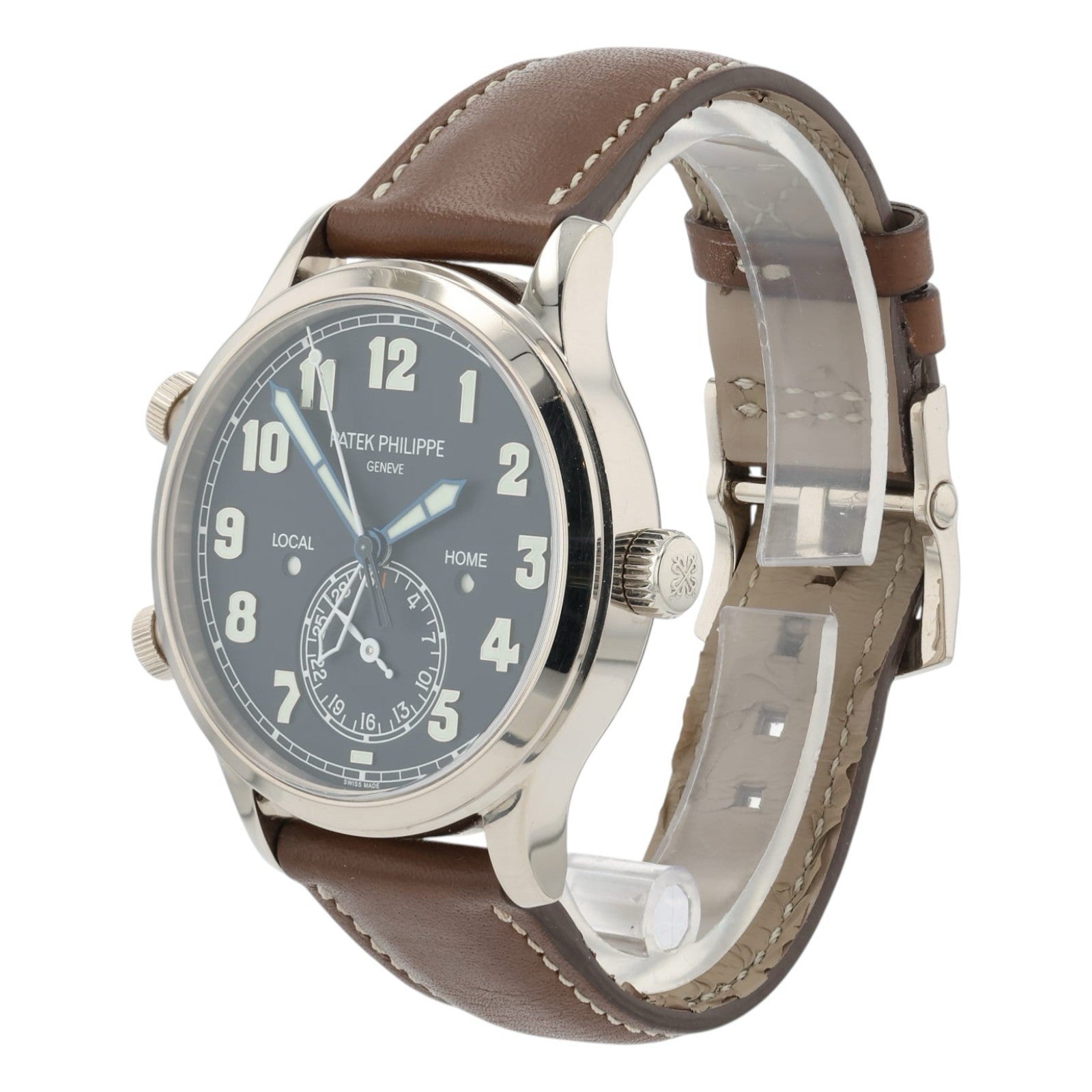 Patek Philippe Travel Time White Dial 18k White Gold 42mm Automatic 5524G-001